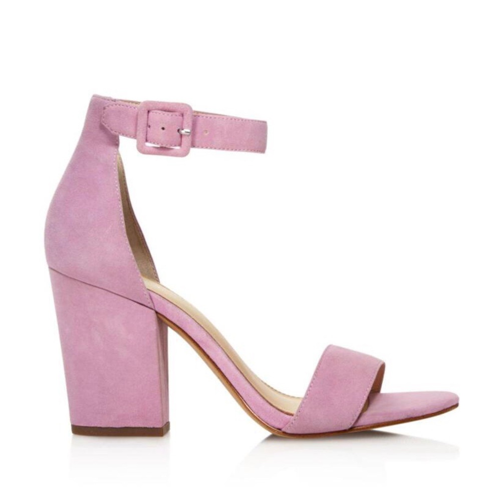 NWT Botkier Shana Sandal Block Heels Barbie Pink Lilac Size 7
